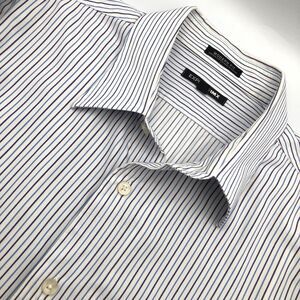 EXPRESS 1MX Button Up Long Sleeve Shirt Striped Modern Fit Men's XXL